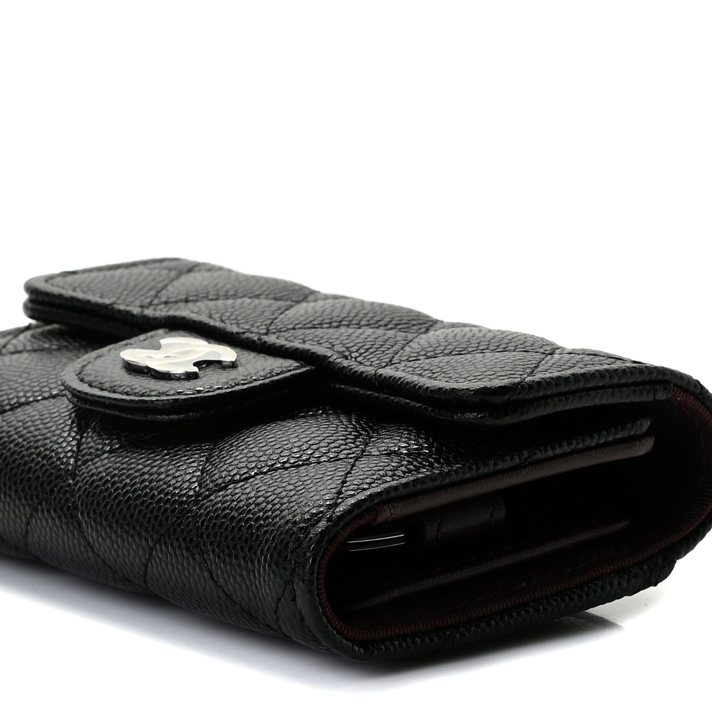 Caviar Quilted Classic 4 Key Holder Wallet Black