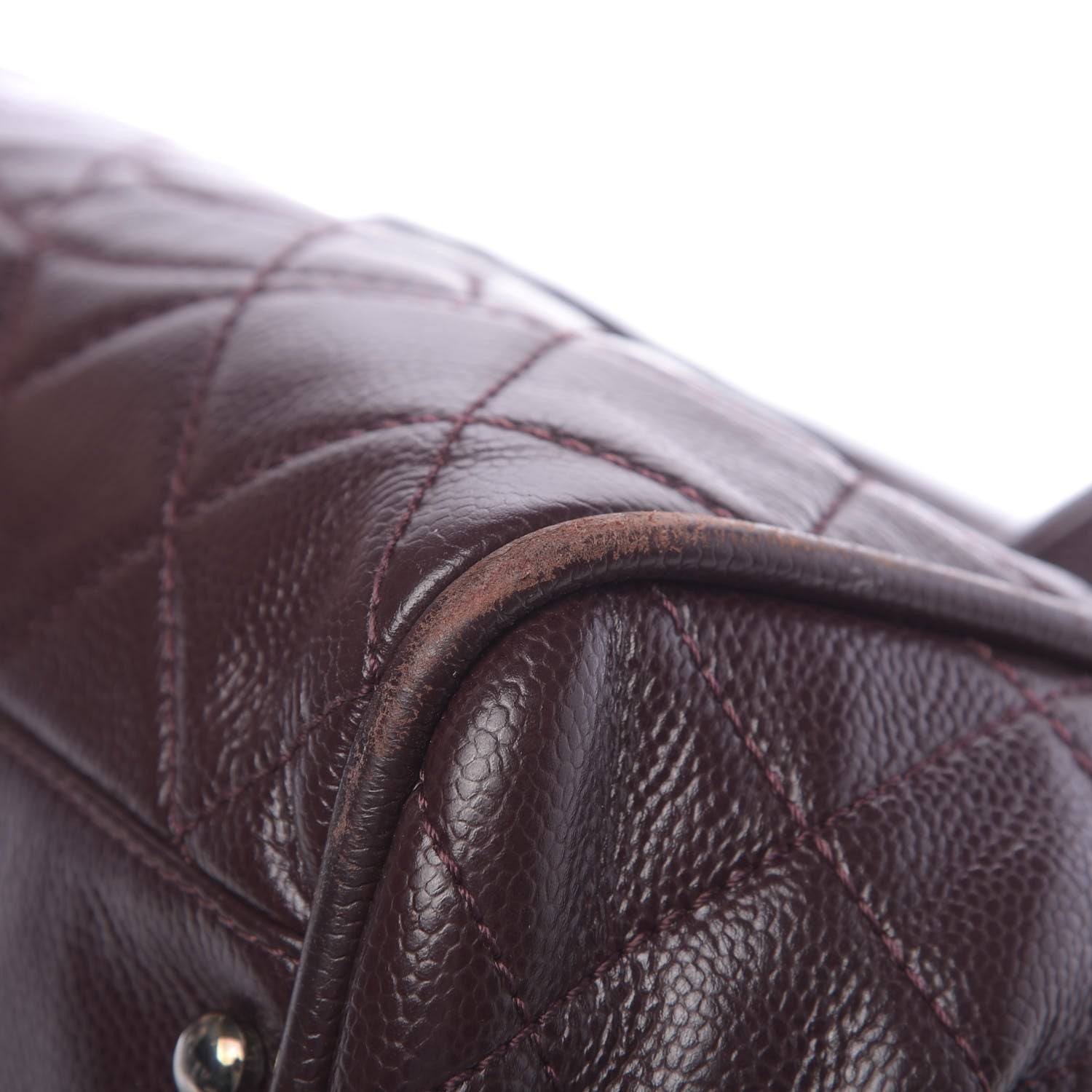 Chanel Caviar Quilted CC Timeless Bowler Burgundy 12 of 14