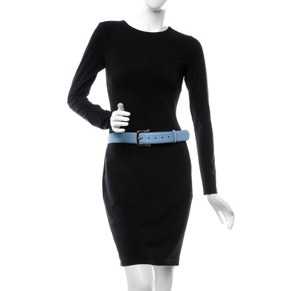 Gucci Soft Microguccissima Margaux Calfskin Belt 85 34 Mineral Blue 2 of 7
