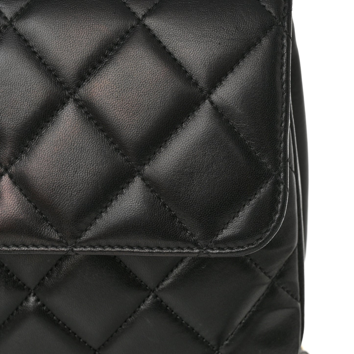 Lambskin Quilted Small Trendy CC Dual Handle Flap Bag Black