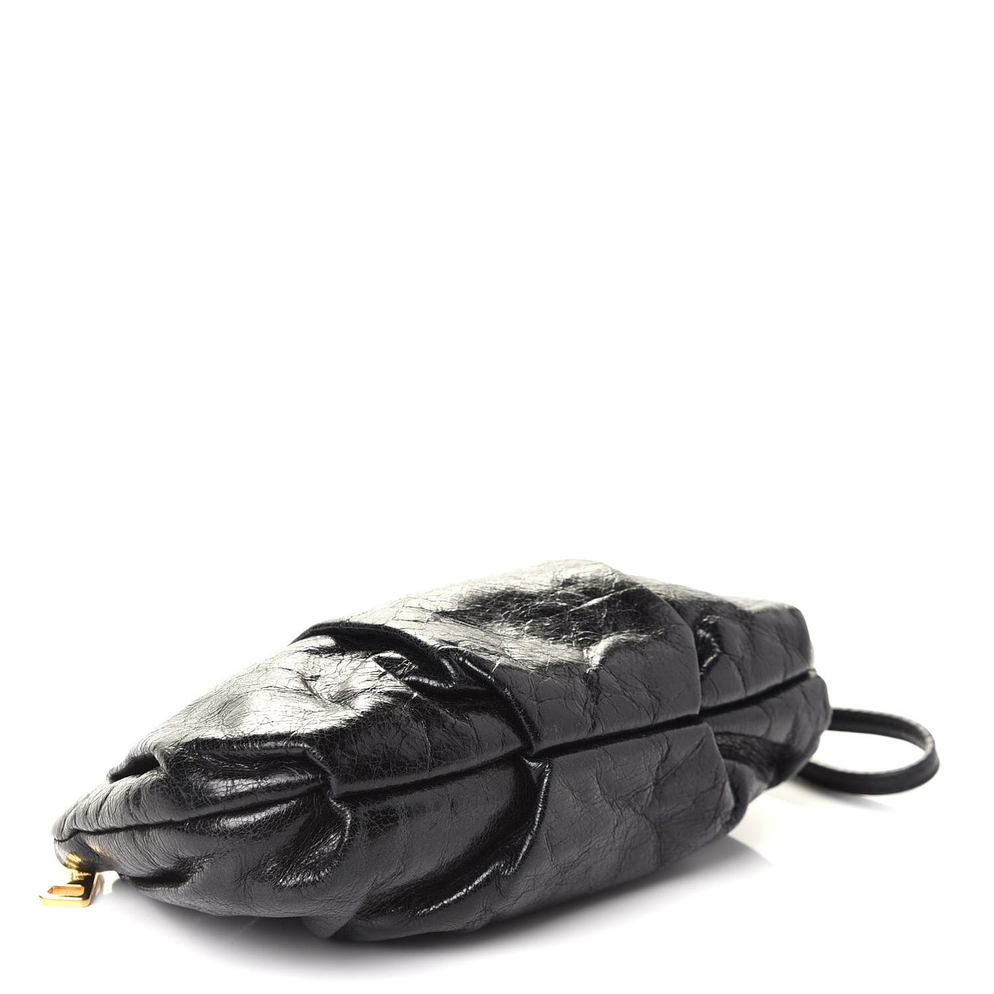 Vitello Shine Mordore Wristlet Clutch Black