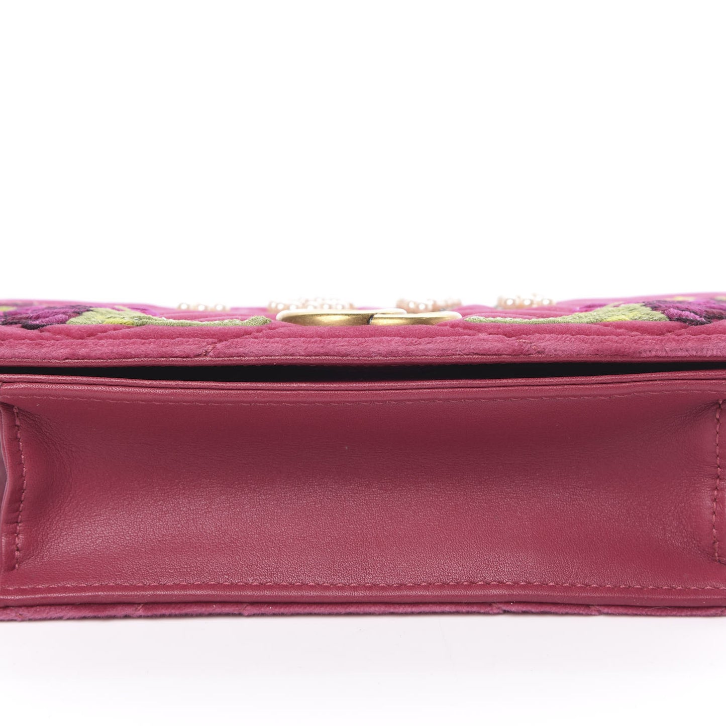 Velvet Matelasse Love Embroidered GG Marmont Mini Bag Light Raspberry Rose