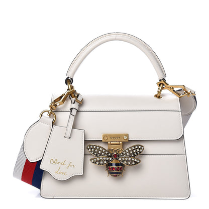 Gucci Calfskin Sylvie Web Small Queen Margaret Top Handle Bag White 1 of 12