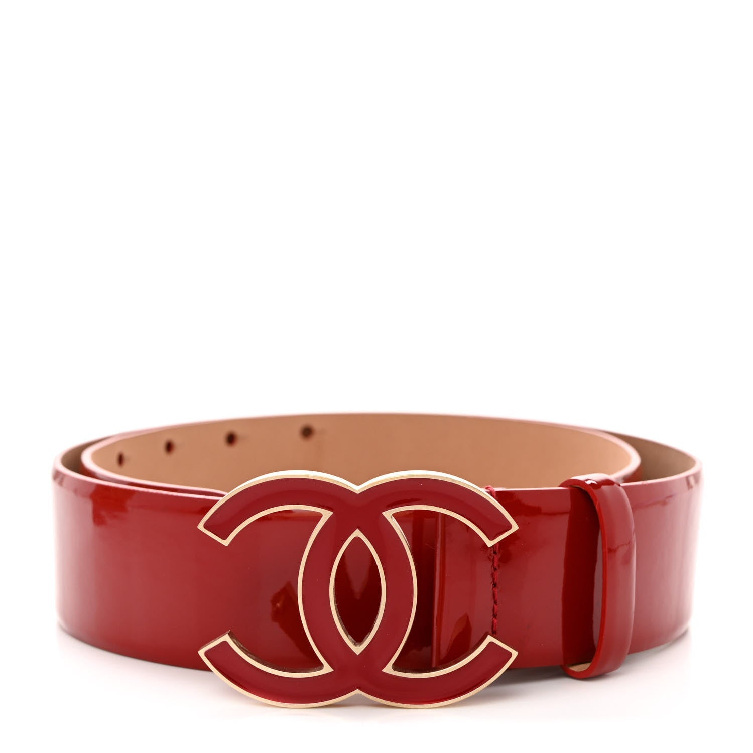 Chanel Patent Calfskin CC Belt 85 34 Red 1 of 6