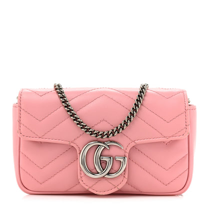 Gucci Calfskin Matelasse Super Mini GG Marmont Shoulder Bag Wild Rose 1 of 12