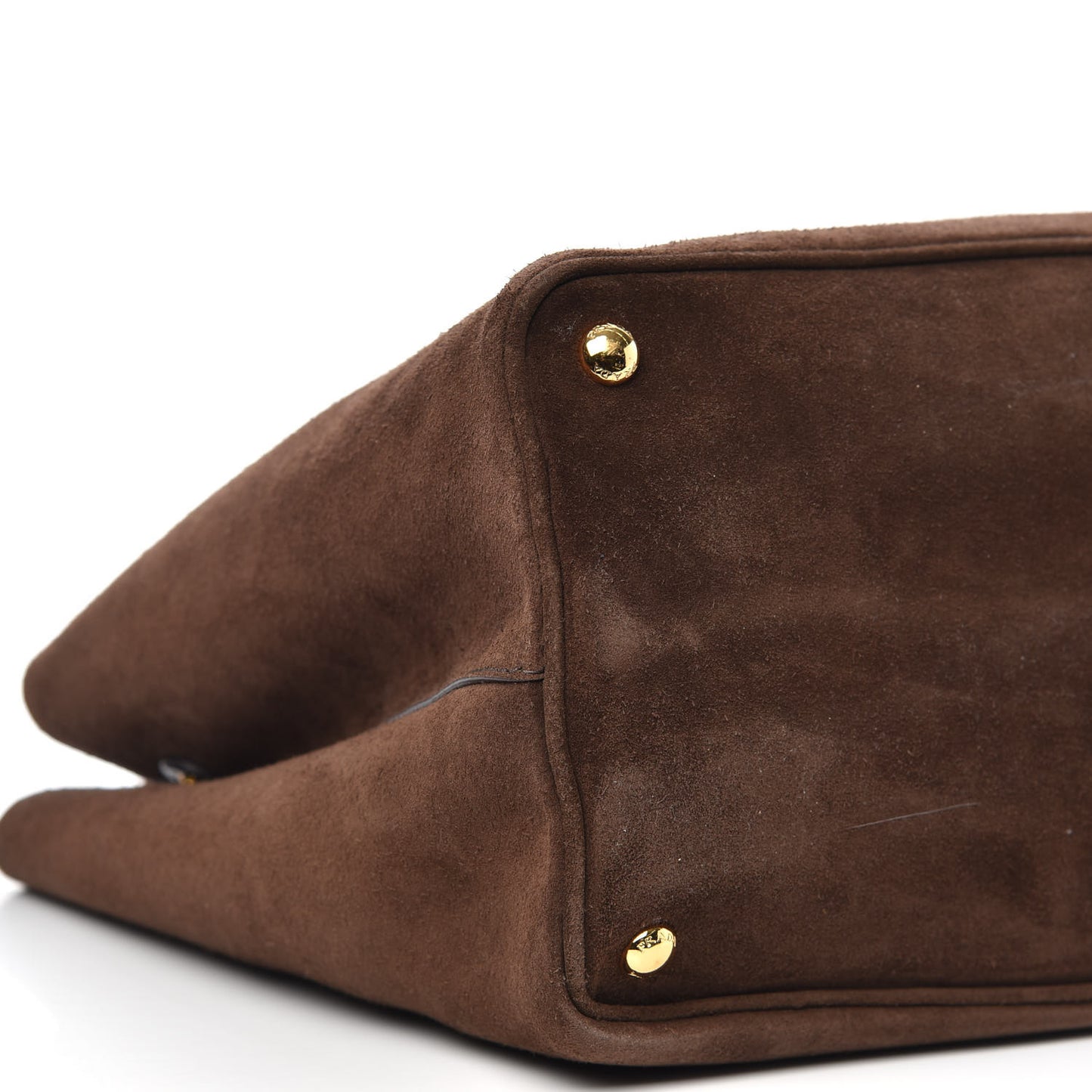 Scamosciato Suede Medium Double Bag Tote Mogano