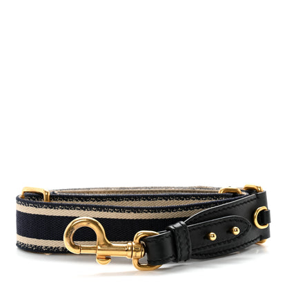 Christian Dior Canvas Embroidered Shoulder Strap Blue 1 of 6