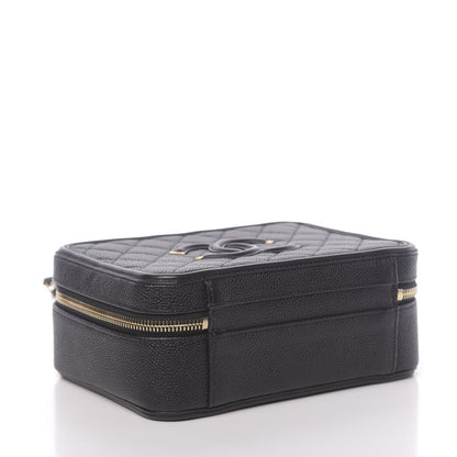 Chanel Caviar Quilted Medium CC Filigree Vanity Case Black 4 of 11
