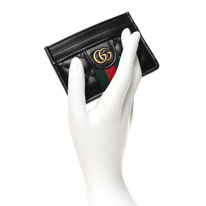 Gucci Calfskin Web Trapuntata Ophidia Card Holder Black 2 of 7