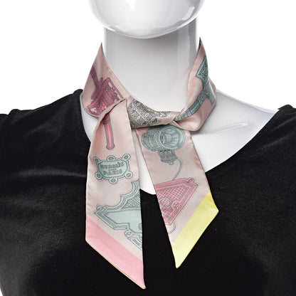 Hermes Silk Merveilleuses Lanternes Twilly Beige Rose Vert De Eau Jaune 2 of 4
