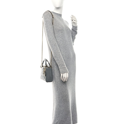 Christian Dior Patent Cannage Mini Lady Dior Grey Stone 2 of 14