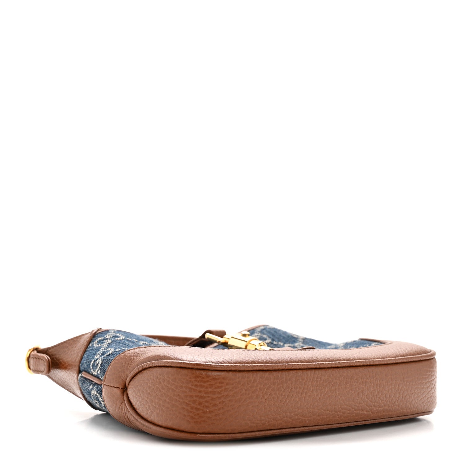 Gucci New Denim GG Monogram Calfskin Mini Jackie 1961 Hobo Blue Tea Cuir 4 of 10