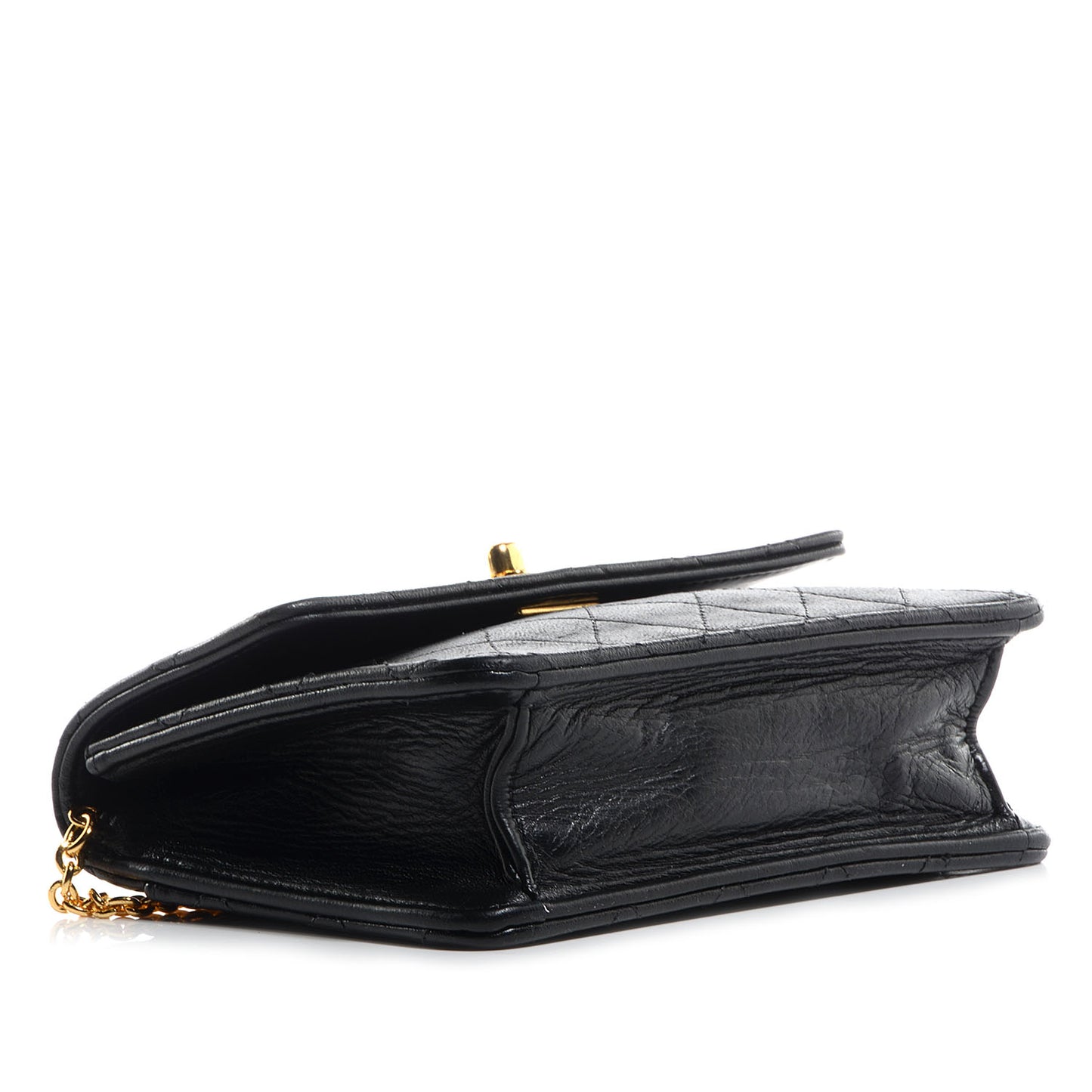 Lambskin Quilted Micro Mini Flap Black
