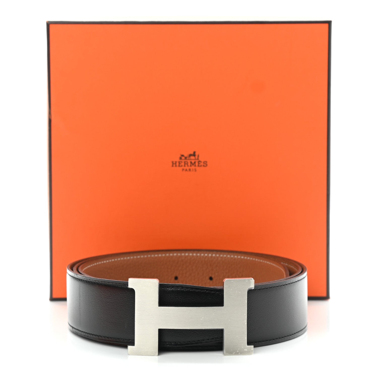 Hermes Box Togo 42mm Constance Belt 115 Black Gold 6 of 6