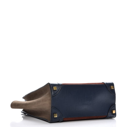 Celine Smooth Calfskin Nubuck Micro Tri-Color Luggage Marron 4 of 12