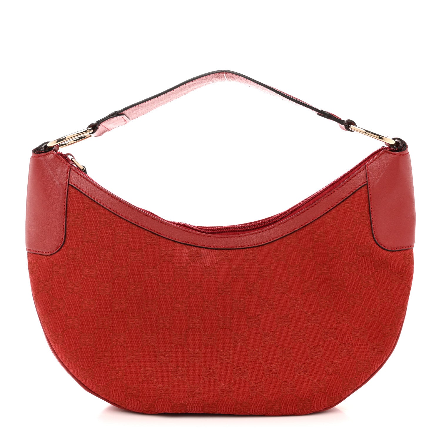 Gucci Monogram Half Moon Hobo Red 1 of 13