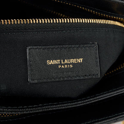 Saint Laurent Grain De Poudre Matelasse Chevron Small Tribeca Shopping Bag Black 7 of 11