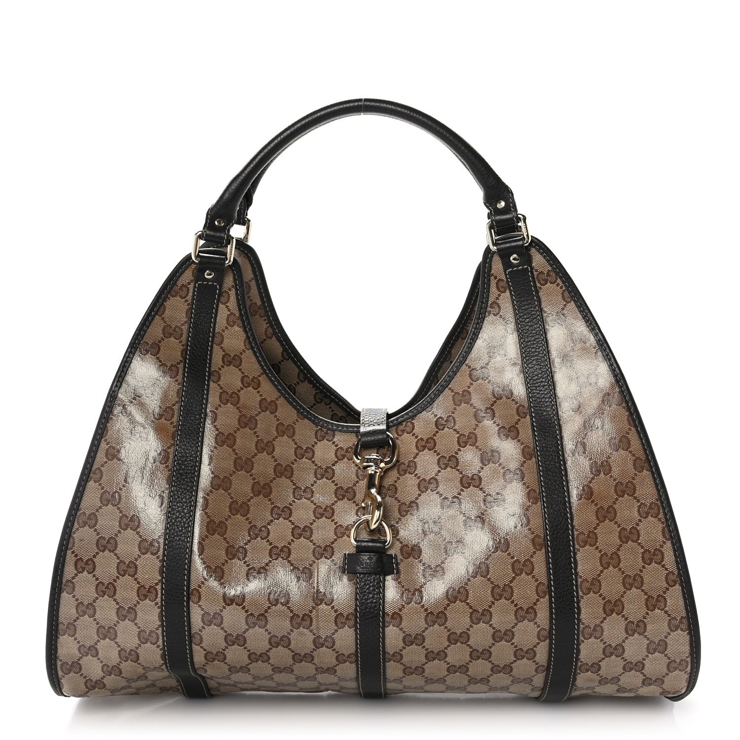 Gucci Crystal Monogram Dollar Calfskin Medium Joy Shoulder Bag Beige Ebony Testa Di Moro 1 of 10