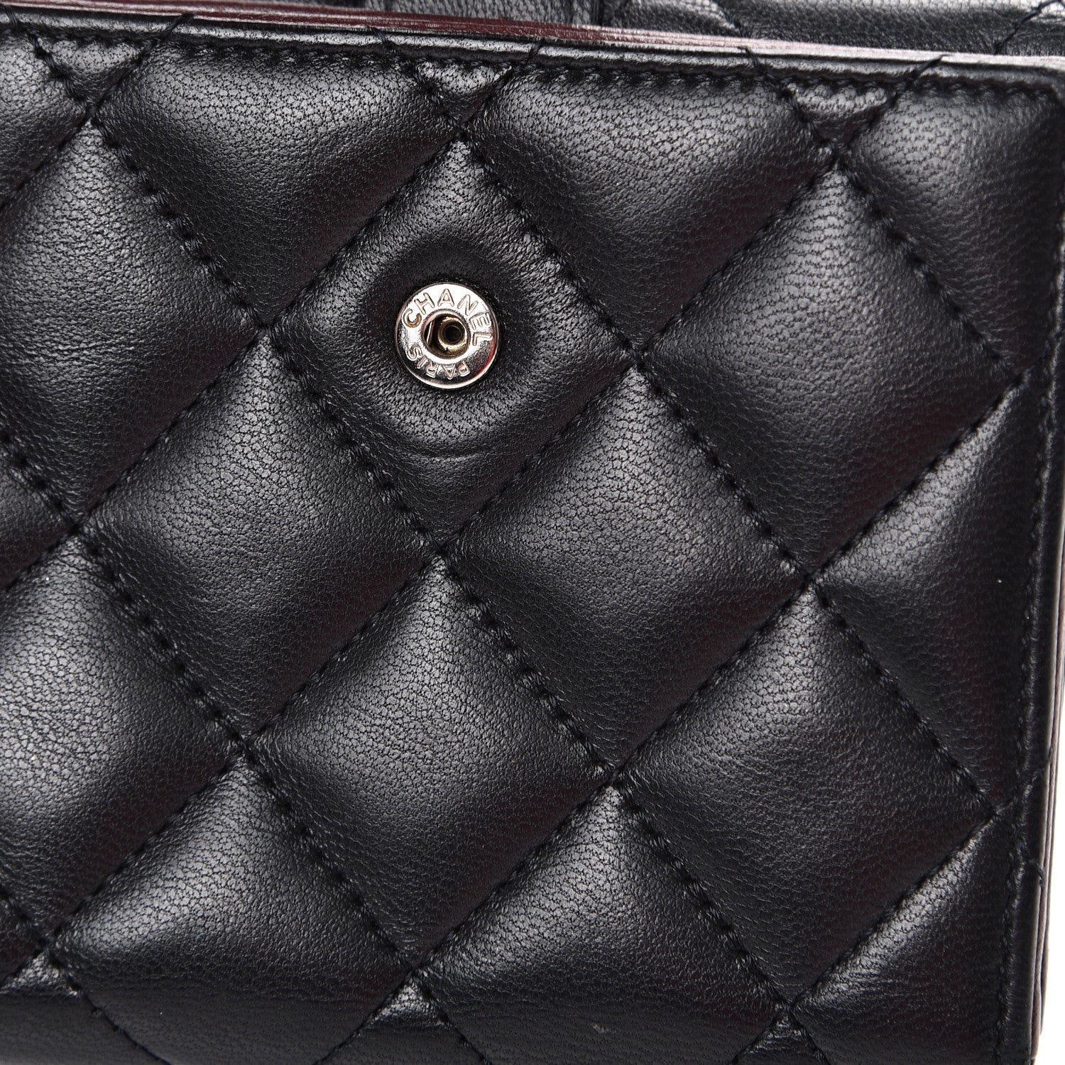 Chanel Lambskin Quilted Compact French Flap Wallet Black 11 of 12