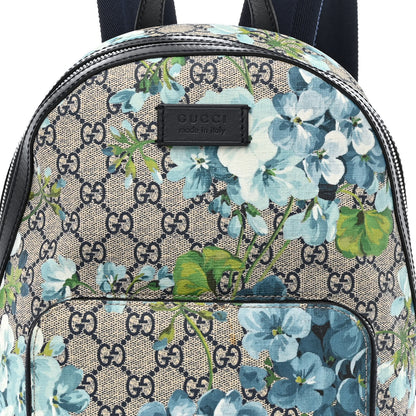 Gucci GG Supreme Monogram Blooms Small Day Backpack Blue 9 of 11