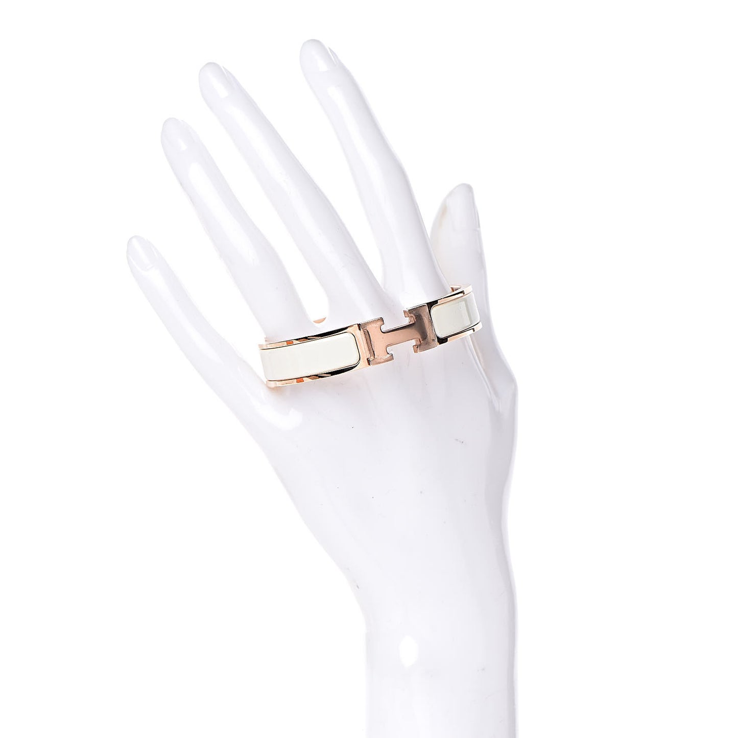 Enamel Narrow Clic Clac H Bracelet PM Craie