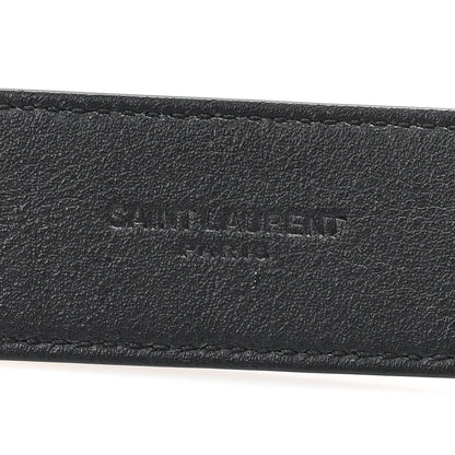 Saint Laurent Grained Calfskin Monogram Cassandre Square Buckle Belt 70 28 Black 3 of 5