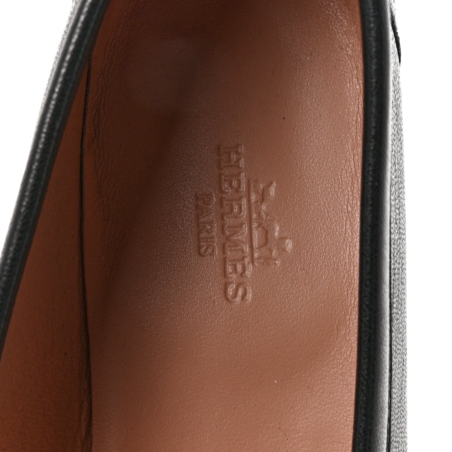 Hermes Goatskin Womens Paris Loafers 37 Black 7 of 10
