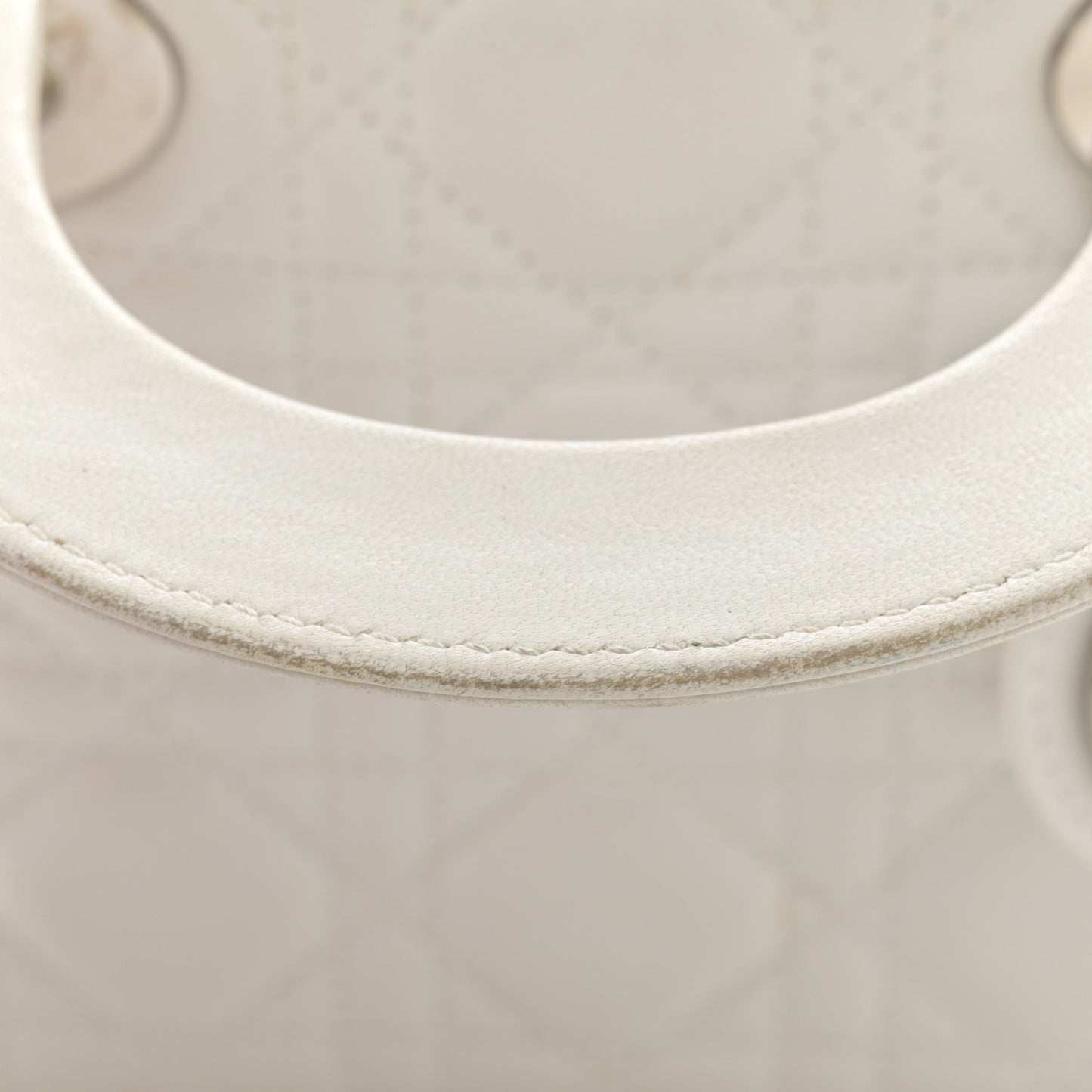 Lambskin Cannage Mini Lady Dior White