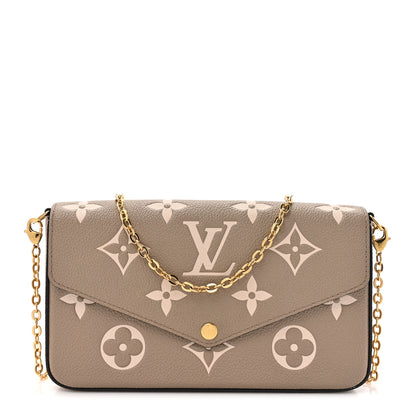 Louis Vuitton Empreinte Monogram Giant Felicie Pochette Tourterelle Creme 1 of 14