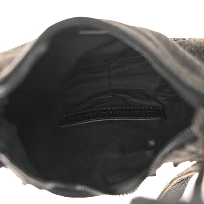 Balenciaga Washed Frayed Denim Crystal Le Cagole Shoulder Bag XS Black 6 of 17