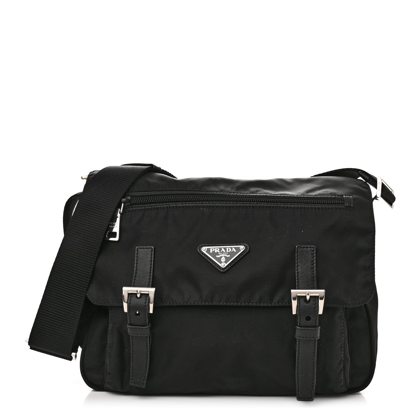 Nylon Vela Messenger Bag Black