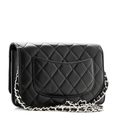 Chanel Lambskin Quilted Wallet On Chain WOC Black 2 of 11