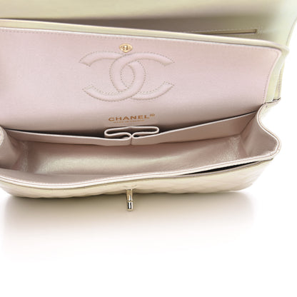 Chanel Iridescent Lambskin Quilted Medium Double Flap Ivory 5 of 12