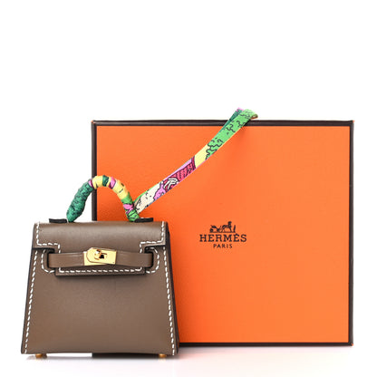 Hermes Tadelakt Mini Kelly Twilly Bag Charm Etoupe 9 of 9