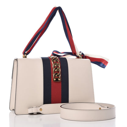 Gucci Calfskin Small Sylvie Shoulder Bag Off White 4 of 8
