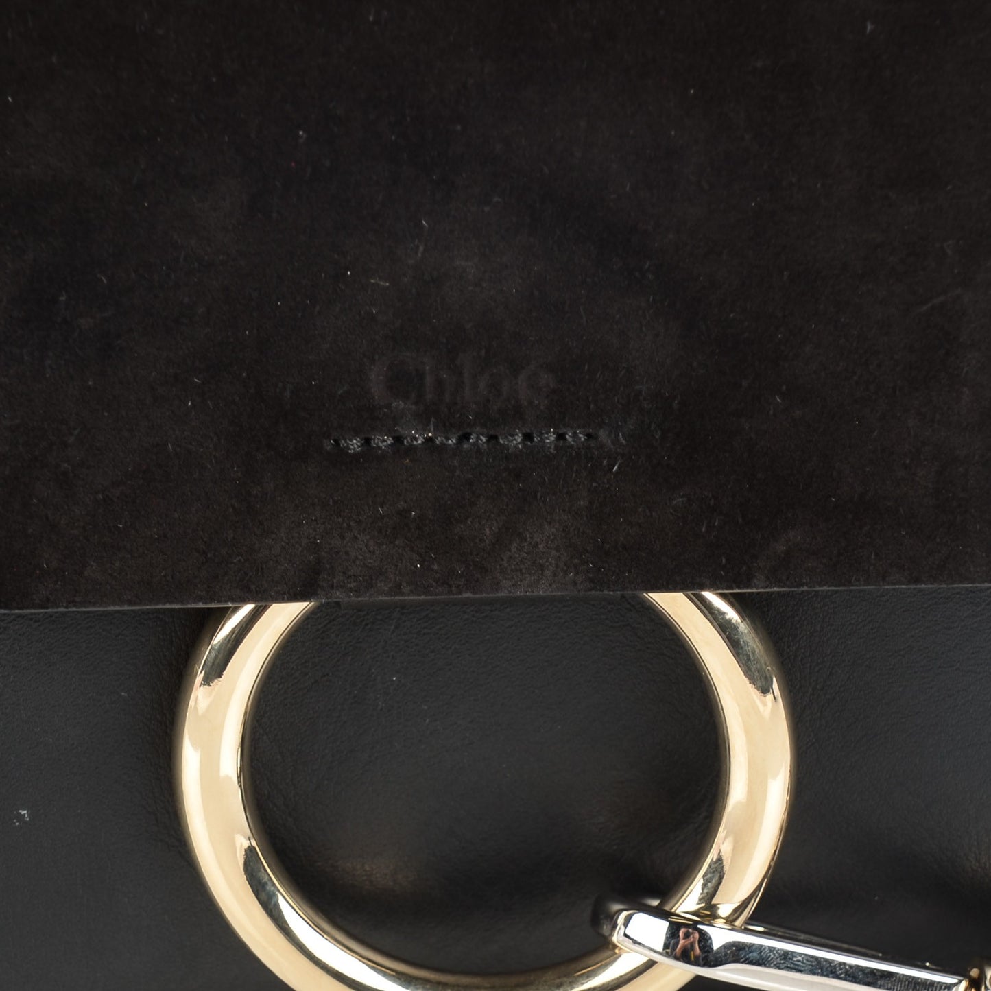 Suede Calfskin Small Faye Shoulder Bag Black