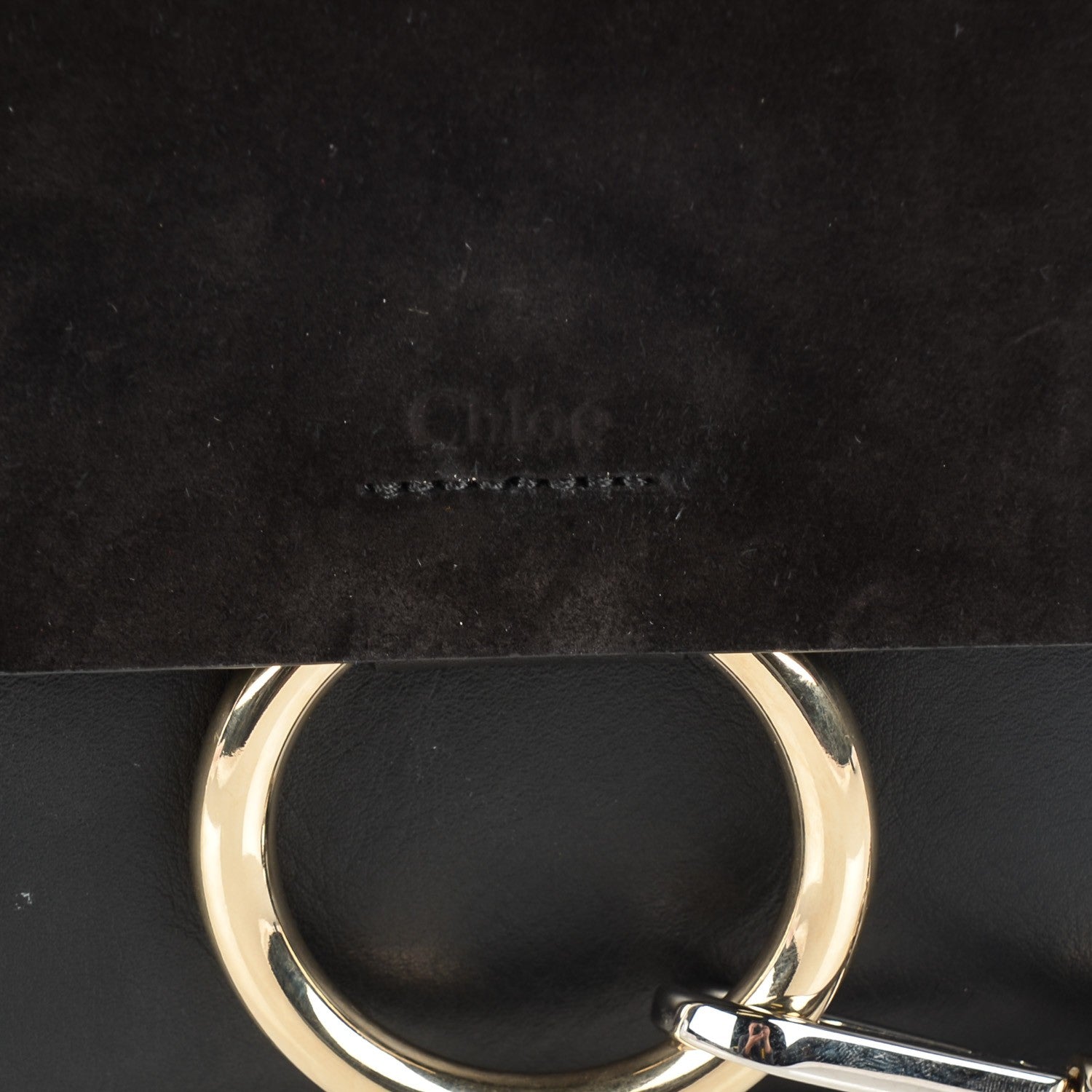 Chloe Suede Calfskin Small Faye Shoulder Bag Black 5 of 9