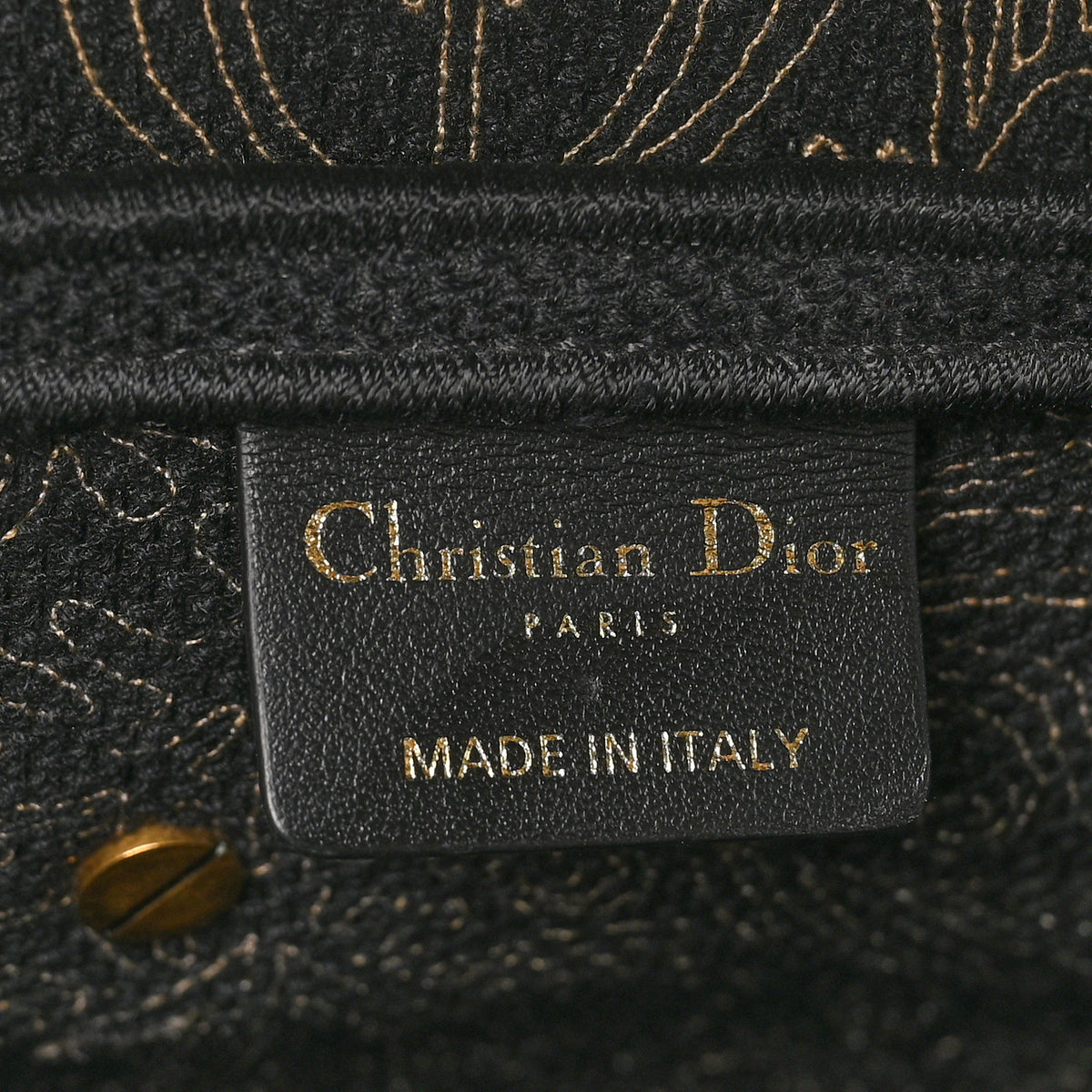 Christian Dior Canvas Embroidered Ornamental Cornely Saddle Bag Black Beige 6 of 10