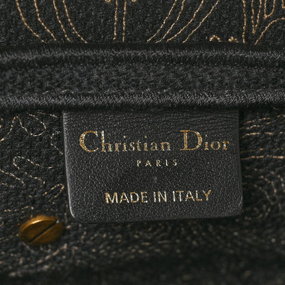 Christian Dior Canvas Embroidered Ornamental Cornely Saddle Bag Black Beige 6 of 10