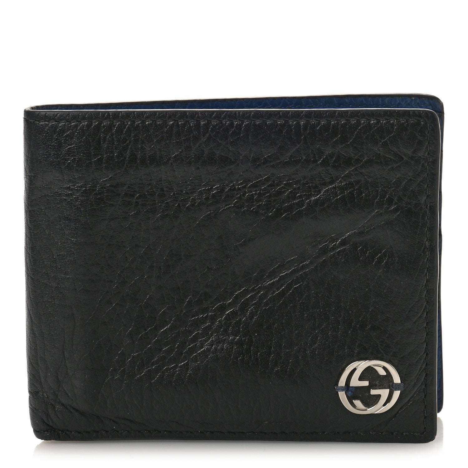 Gucci Dollar Calfskin Bi-Color Interlocking G Bi-Fold Wallet Black Caspian 1 of 8