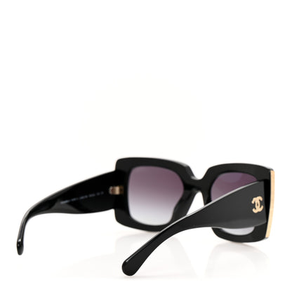 Chanel Acetate Rectangle Sunglasses 5435 Black 4 of 8