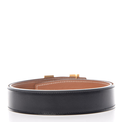 Hermes Box Togo 32mm Guilloche H Belt 85 Black Gold 3 of 6