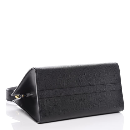 Prada Saffiano Cuir Calfskin Small Monochrome Top Handle Tote Black 4 of 9
