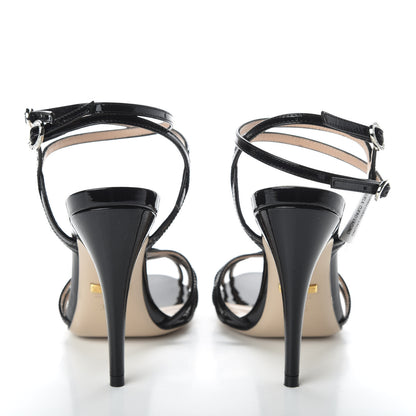 Gucci Vernice Crystal Sandals 35.5 Black 6 of 9