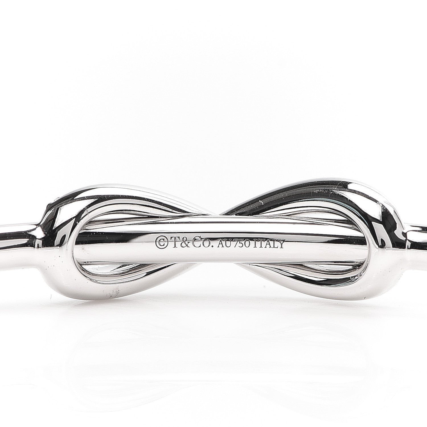Tiffany 18K White Gold Diamond Infinity Cuff Bracelet 4 of 5