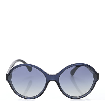 Chanel Acetate Polarized Round CC Sunglasses 5387 Blue 2 of 8