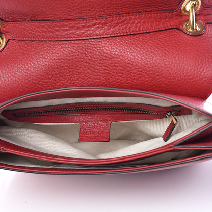 Gucci Cellarius Calfskin Feline GG Marmont Flap Shoulder Bag Vulcanic Red 5 of 9