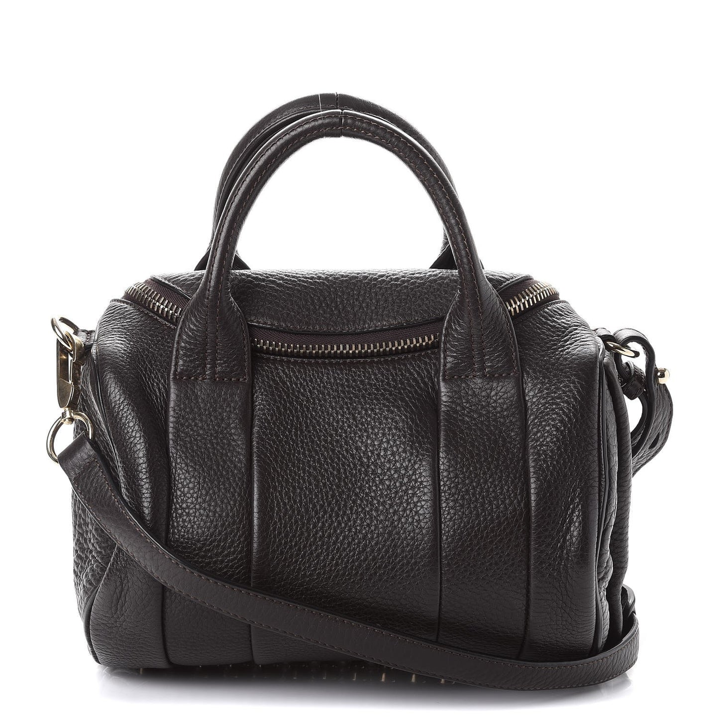 Pebbled Lambskin Rockie Brown Gold Hardware