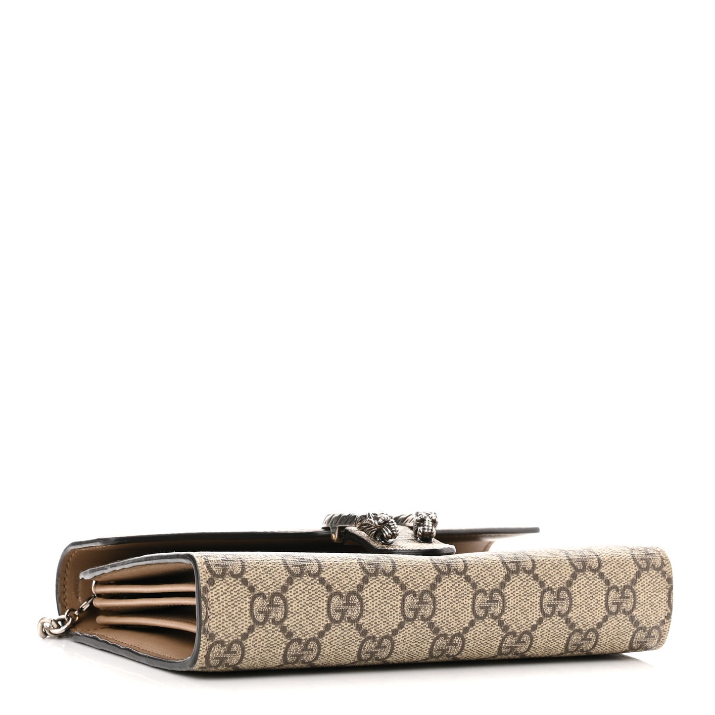 GG Supreme Monogram Mini Dionysus Chain Wallet Beige Taupe