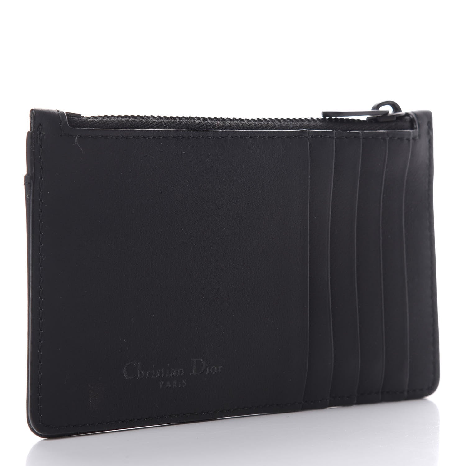 Christian Dior Ultra Matte Calfskin Studded Diorama Card Holder Black 3 of 6